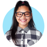 Young Girl In Checked Shirt Blue