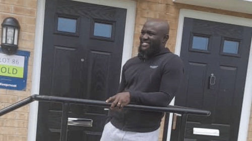 Ebow outside his new home that was purchased with his Unity Mutual Lifetime ISA