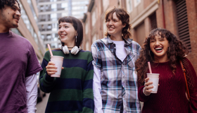 Group Of Teenagers Hanging Out Together Landscape