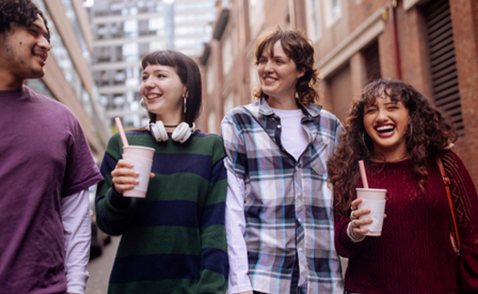 Group Of Teenagers Hanging Out Together Landscape