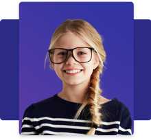 Blonde Girl Wearing Glasses