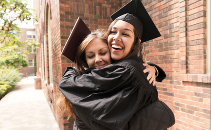 Two Happy Girls Graduating Landscape