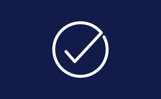 White Tick Icon Blue Background