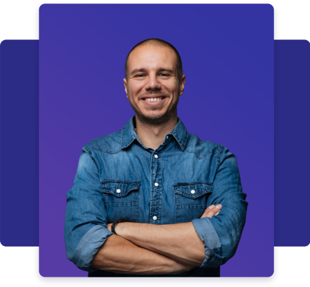 Smiling Man In Denim Shirt