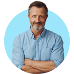 Mature Man Blue Shirt Bllue