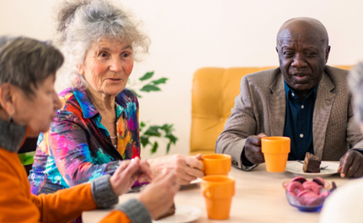 A Group Of Older People Talking