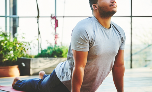 young man doing yoga