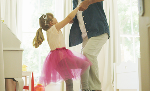 Grandad Dancing With His Granddaughter