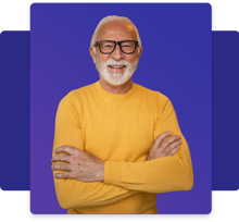 Senior Adult Male Wearing Yellow Jumper