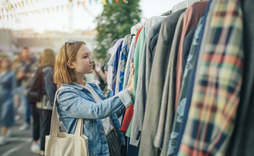 Young Teenage Girl Clothes Shopping