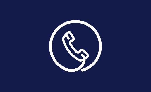 White Phone Icon Blue Background
