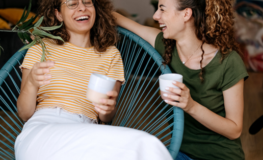 Two Friends Laughing