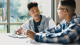 Teenage Boys Studying Landscape