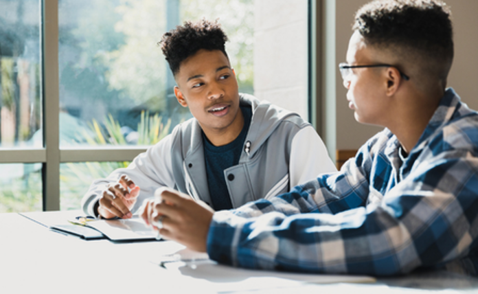 Teenage Boys Studying Landscape