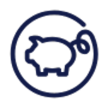 Children's Savings (Piggy Bank) Icon Navy