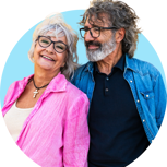 Mature Couple Smiling Blue