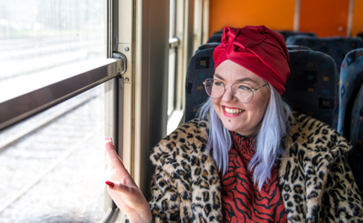 Young Lady On A Train