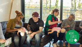 Parents at a Mini First Aid course