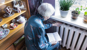Older lady worried about heating bills 