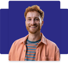 Red Hair Smiling Man Coral Shirt. Png